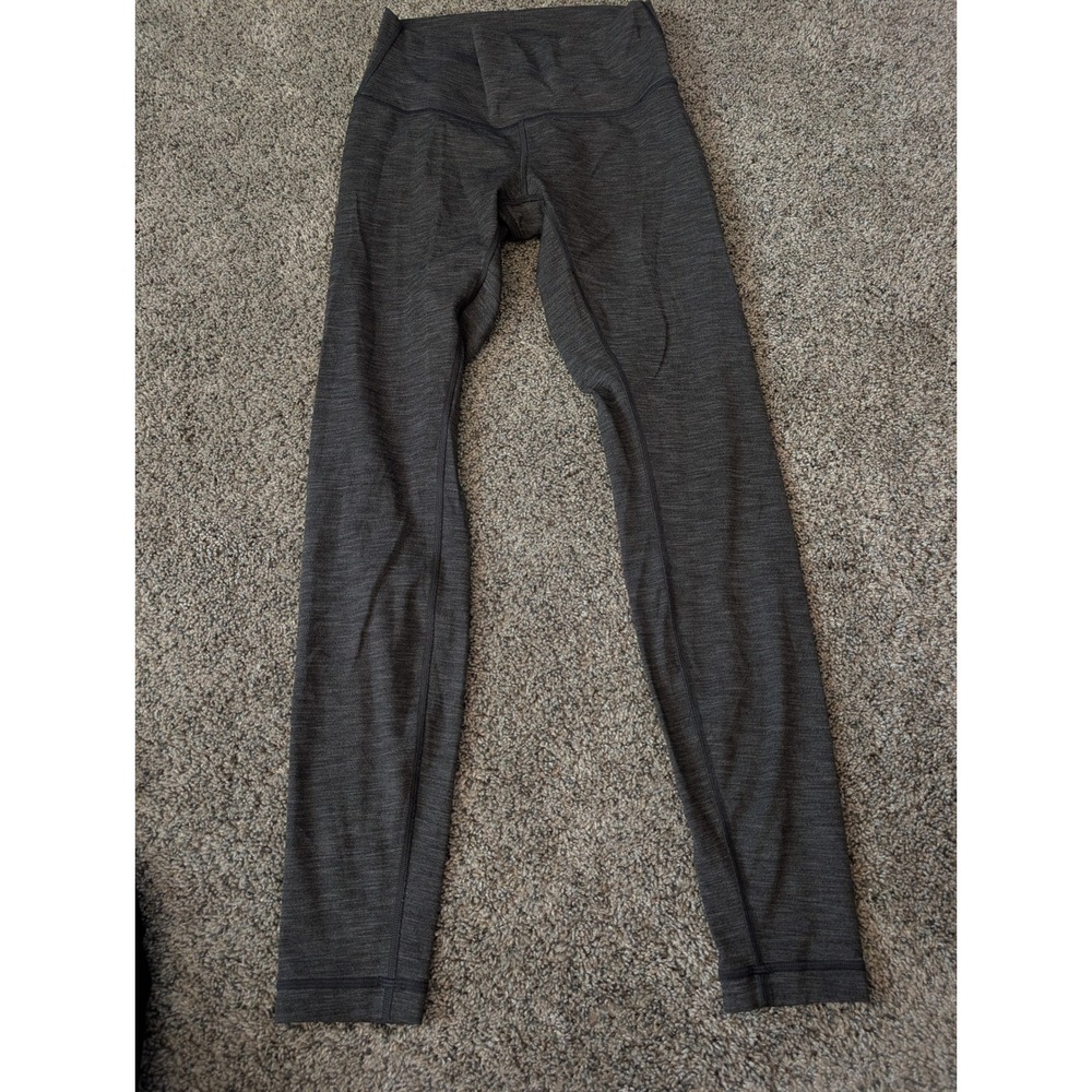 Lululemon Align High Rise Pant‎ Size 6 Heathered Black Space Dye Leggings